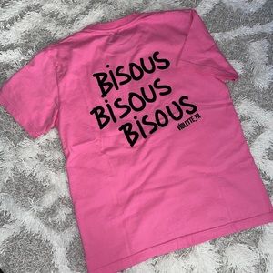 'Bisous' Graphic Short Sleeve Tee - Pink